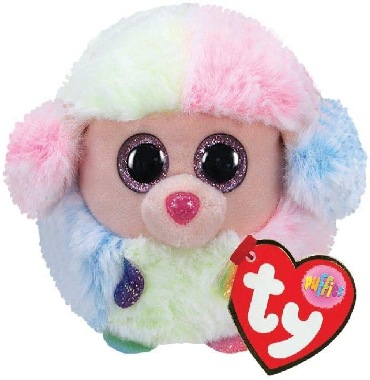 TY 42511 Rainbow Poodle Puffies Pudel Plüschtier, Mehrfarbig