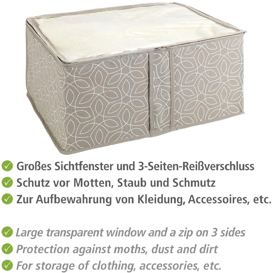 Aufbewahrungs-Soft-Box Balance S - Aufbewahrungsbox mit Sichtfenster, Polypropylen, 30 x 20 x 40 cm, Taupe