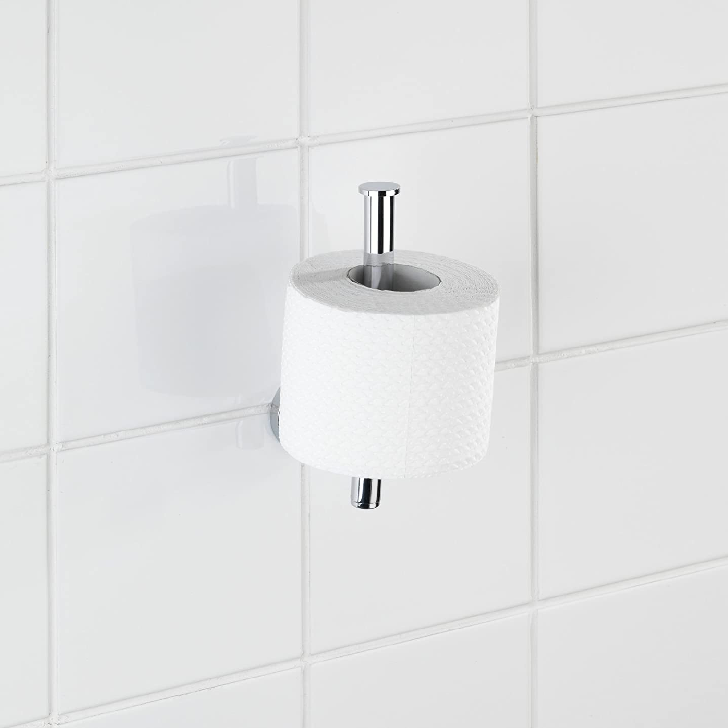 Toilettenpapierhalter-Ersatzrollenhalter Cuba Glänzend - WC-Rollenhalter, Zinkdruckguss, 5 x 18.5 x 8 cm, Chrom