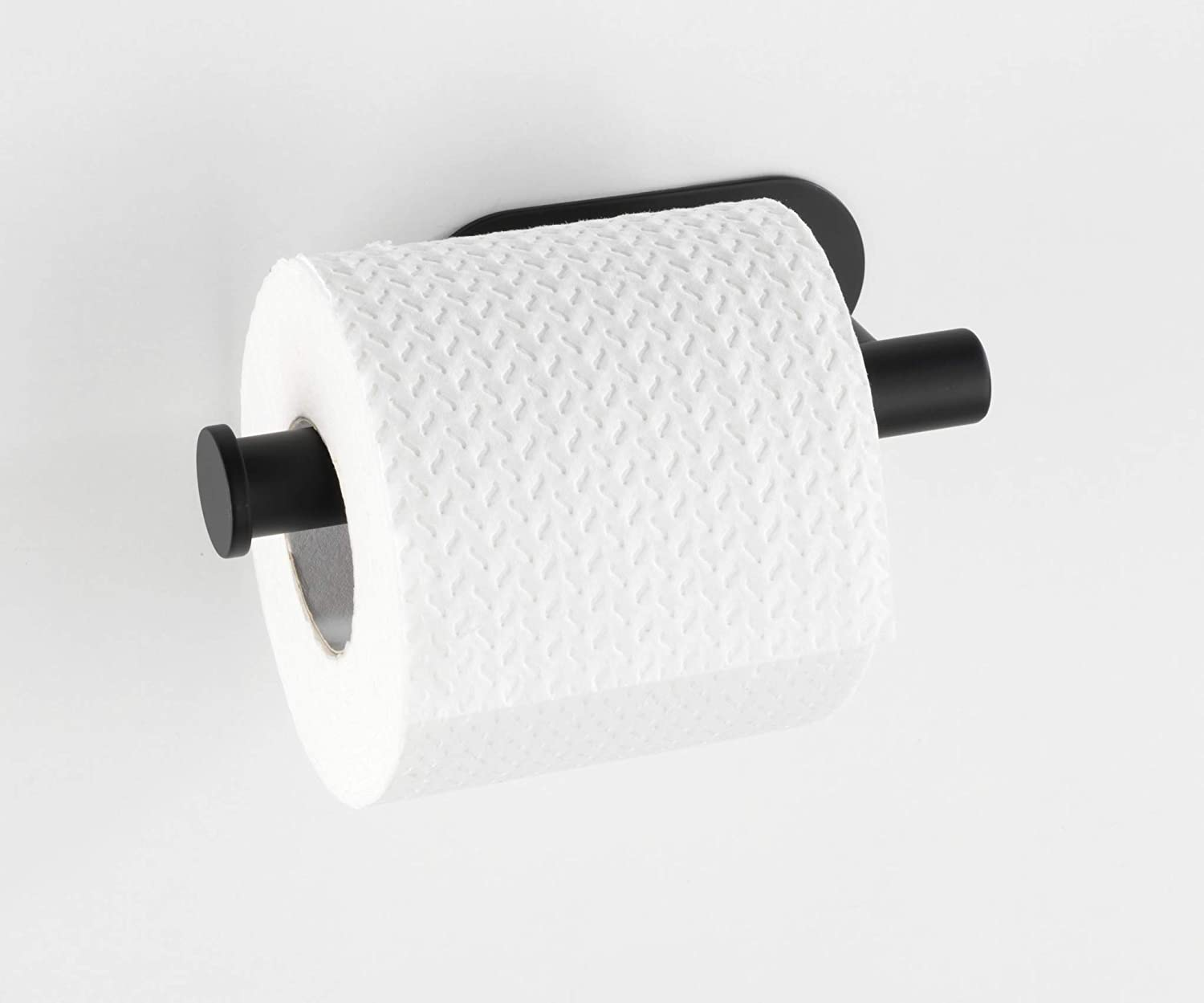 Turbo-Loc® Edelstahl Toilettenpapierhalter Orea Black Matt - WC-Rollenhalter, Befestigen ohne bohren, Edelstahl rostfrei, 16 x 4.5 x 7 cm, Schwarz