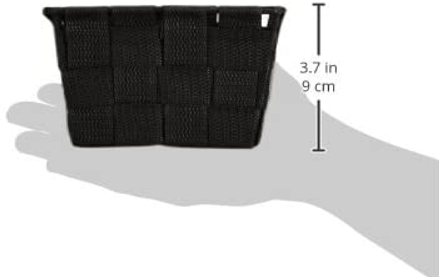 Aufbewahrungskorb Adria Mini Schwarz - Badkorb, quadratisch, Kunststoff-Geflecht, Polypropylen, 14 x 9 x 14 cm, Schwarz