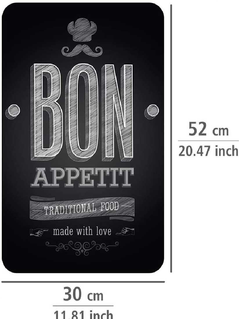 Herdabdeckplatte Universal Bon Appetit, 2er Set Herdabdeckung für alle Herdarten, Gehärtetes Glas, 30 x 52 cm, mehrfarbig