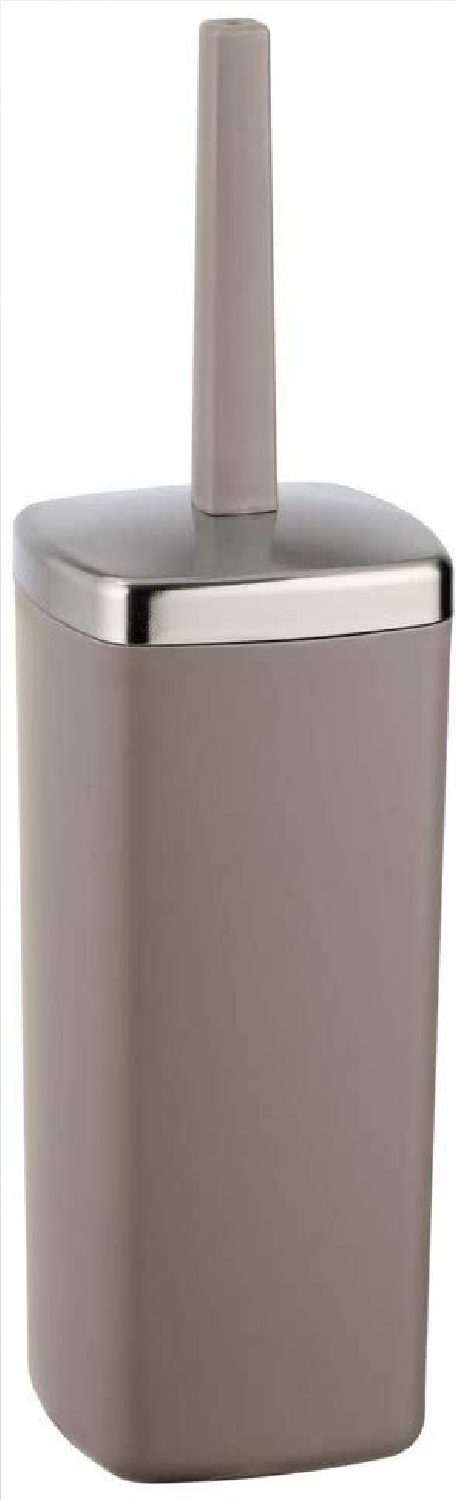 WC-Garnitur Barcelona Taupe - WC-Bürstenhalter, absolut bruchsicher, Kunststoff (TPE), 9.6 x 36.5 x 9.6 cm, Taupe