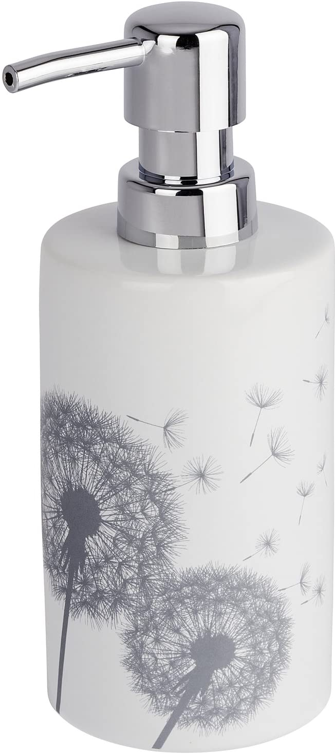 Seifenspender Astera Keramik - Flüssigseifen-Spender, Spülmittel-Spender Fassungsvermögen: 0.36 l, Keramik, 8.5 x 18 x 7 cm, Weiß