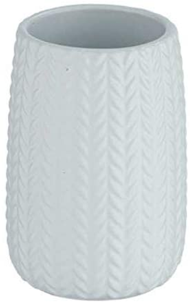 Zahnputzbecher  Keramik, Weiß,  Maße (B/T x H): Ø 7,4 x 10,7 cm