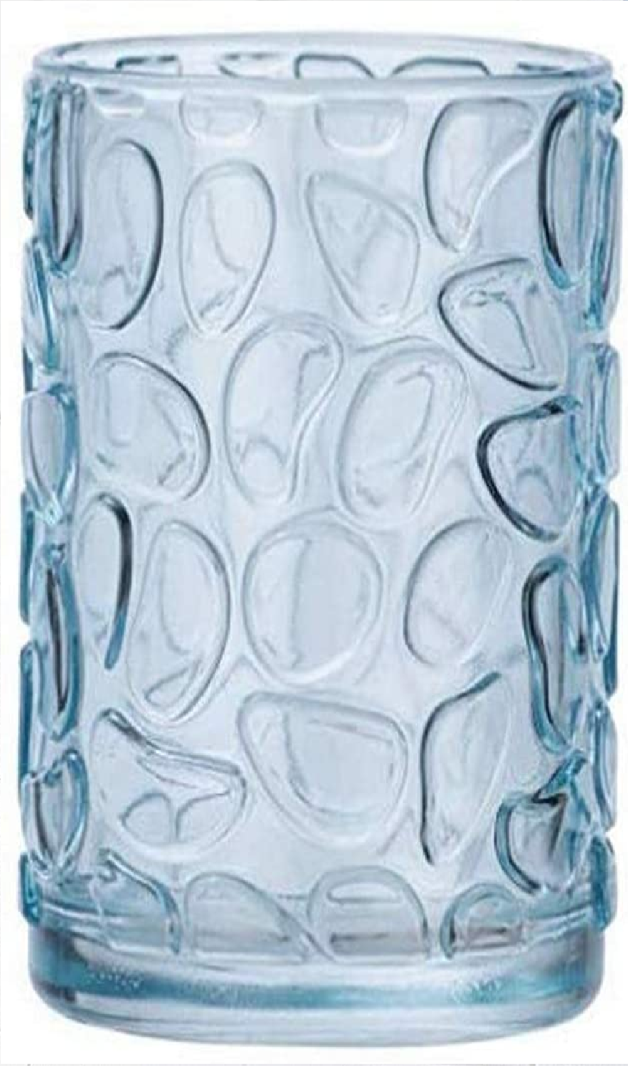 Zahnputzbecher Vetro Blau rund Echtglas - Zahnbürstenhalter für Zahnbürste und Zahnpasta, Glas, 7.5 x 10 x 7.5 cm, Blau