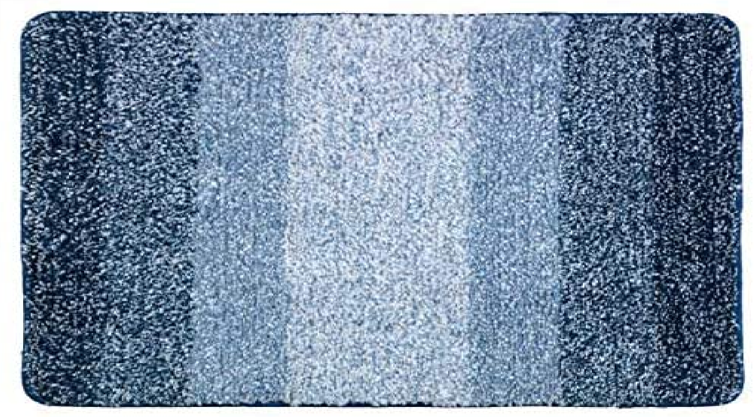 Badteppich Luso Blau - Badematte, rutschhemmend, flauschig, fusselfrei, Polyester, 60 x 90 cm, Blau