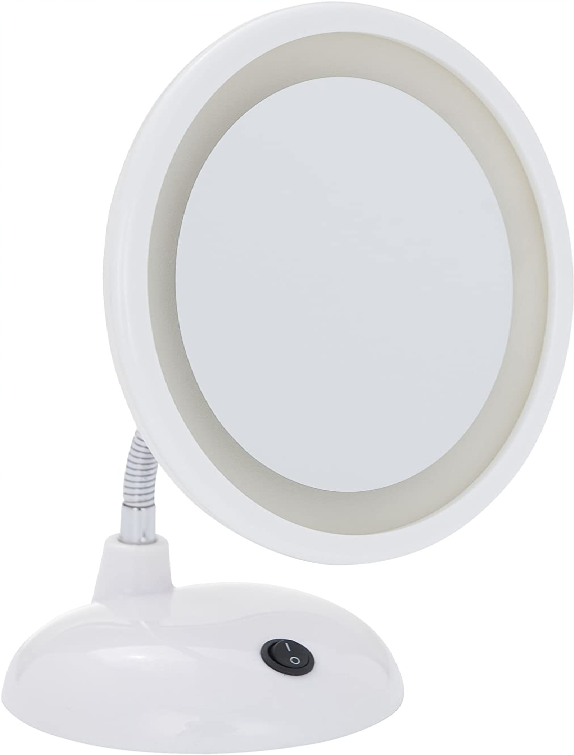 LED Kosmetikspiegel Style Weiß - Standspiegel, Kunststoff, 17.5 x 28 x 12 cm, Weiß
