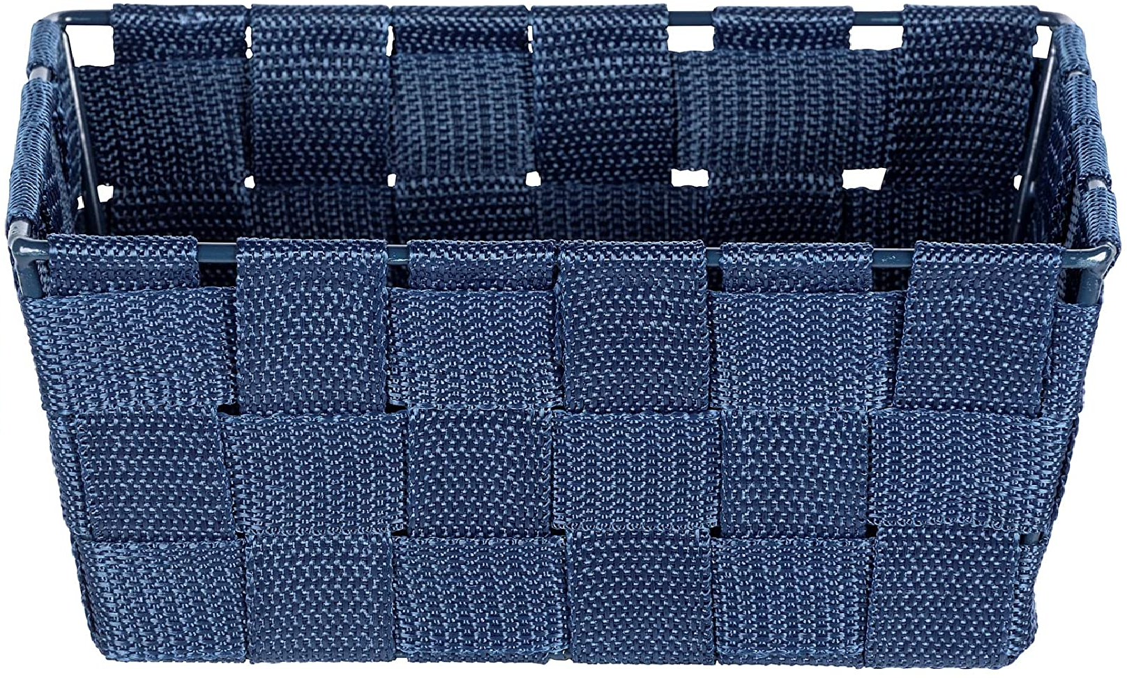 Aufbewahrungskorb Adria Mini Dunkelblau - Badkorb, rechteckig, Kunststoff-Geflecht, Polypropylen, 19 x 9 x 14 cm, Dunkelblau