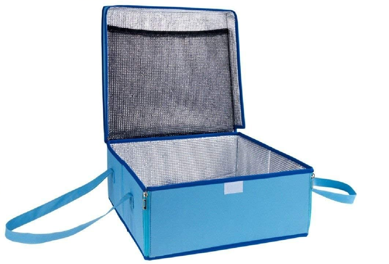 Transport-Kühltasche - Thermotasche für Kuchen, Torten, Salat, Fleisch, Polyester, 38 x 17 x 38 cm, Blau