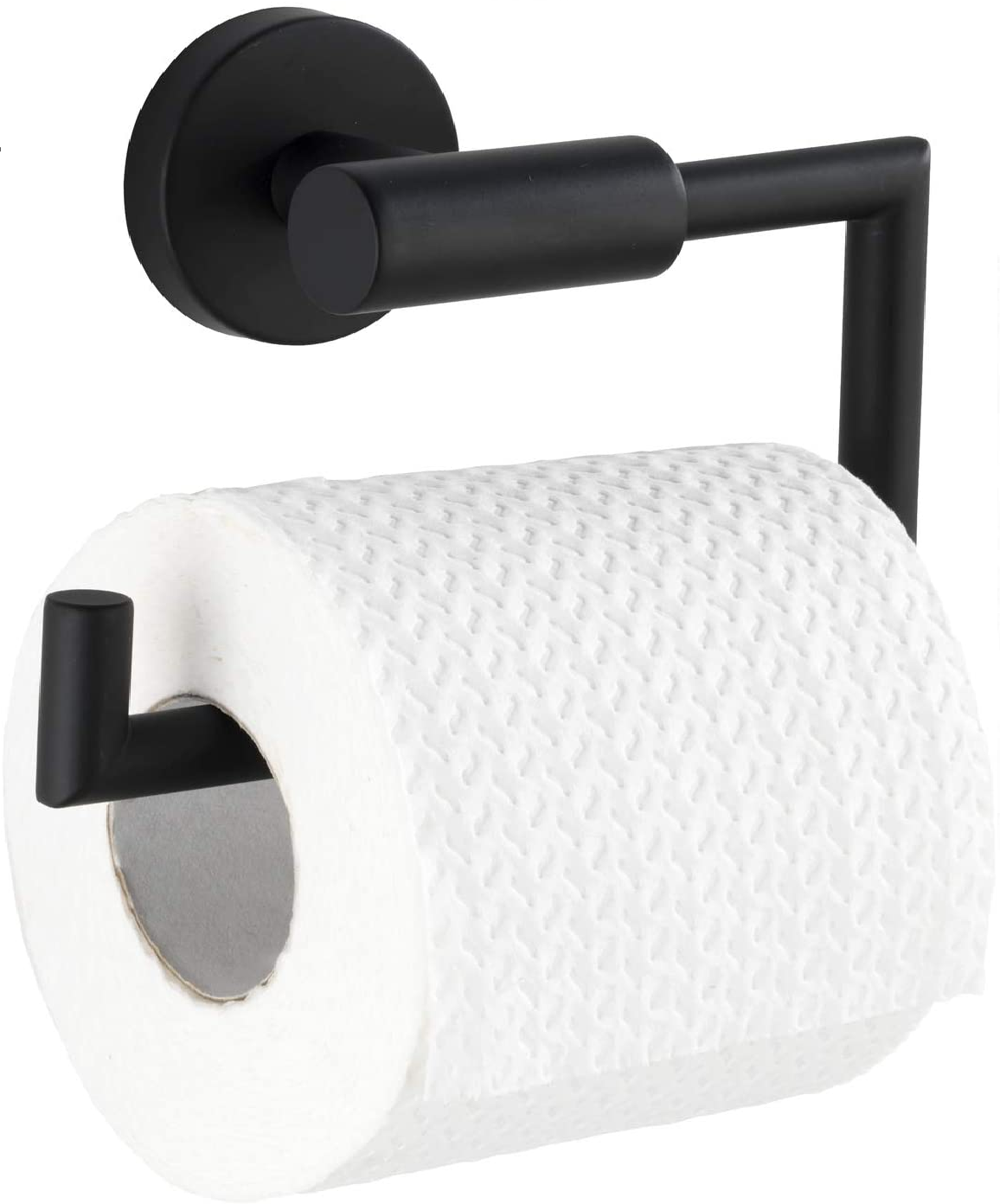 Toilettenpapierhalter Bosio Edelstahl Black matt ohne Deckel - WC-Rollenhalter, Edelstahl rostfrei, 15 x 10.5 x 6.5 cm, Matt