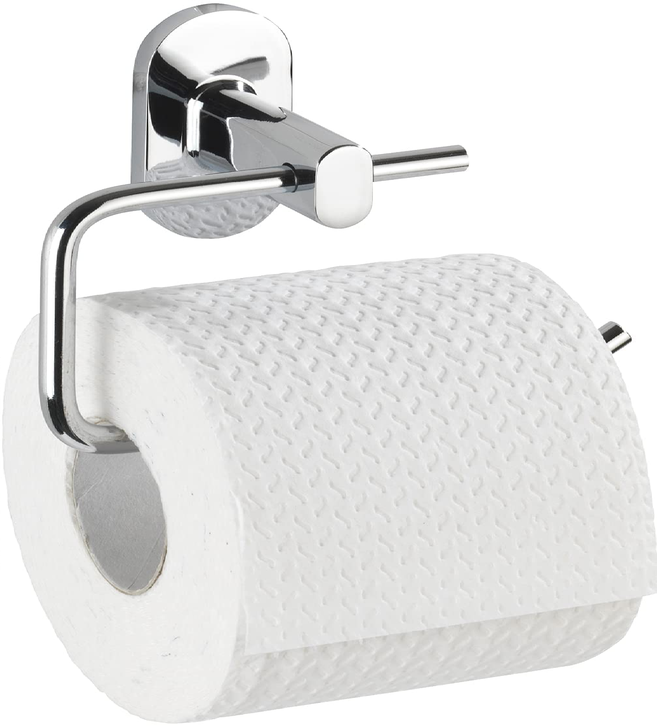 Power-Loc® Toilettenpapierhalter ohne Deckel Puerto Rico - Befestigen ohne bohren, Zinkdruckguss, 13.5 x 10.5 x 6.5 cm, Chrom