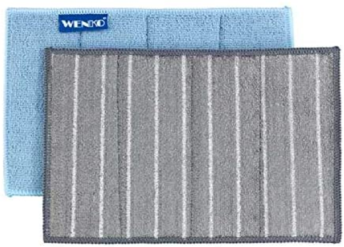 Mikrofaser Reinigungsschwamm Miko, 2er - 2er Set Geschirr-Schwamm, Haushaltsschwamm, Polyester, 17 x 23 cm, Blau