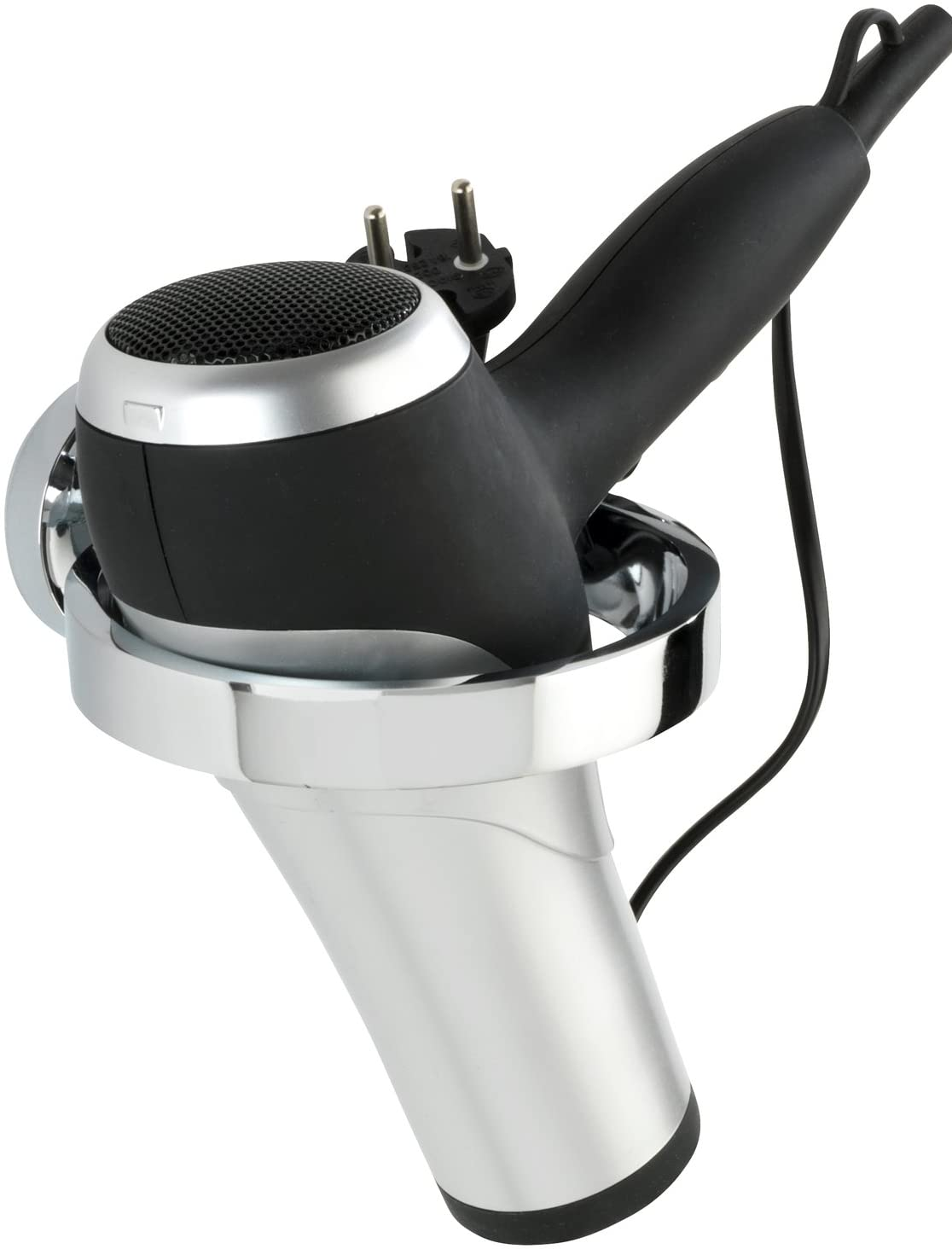 Power-Loc® Haartrocknerhalter Arcole - Fönhalter, Befestigen ohne bohren, Kunststoff (ABS), 13 x 5.8 x 15 cm, Chrom