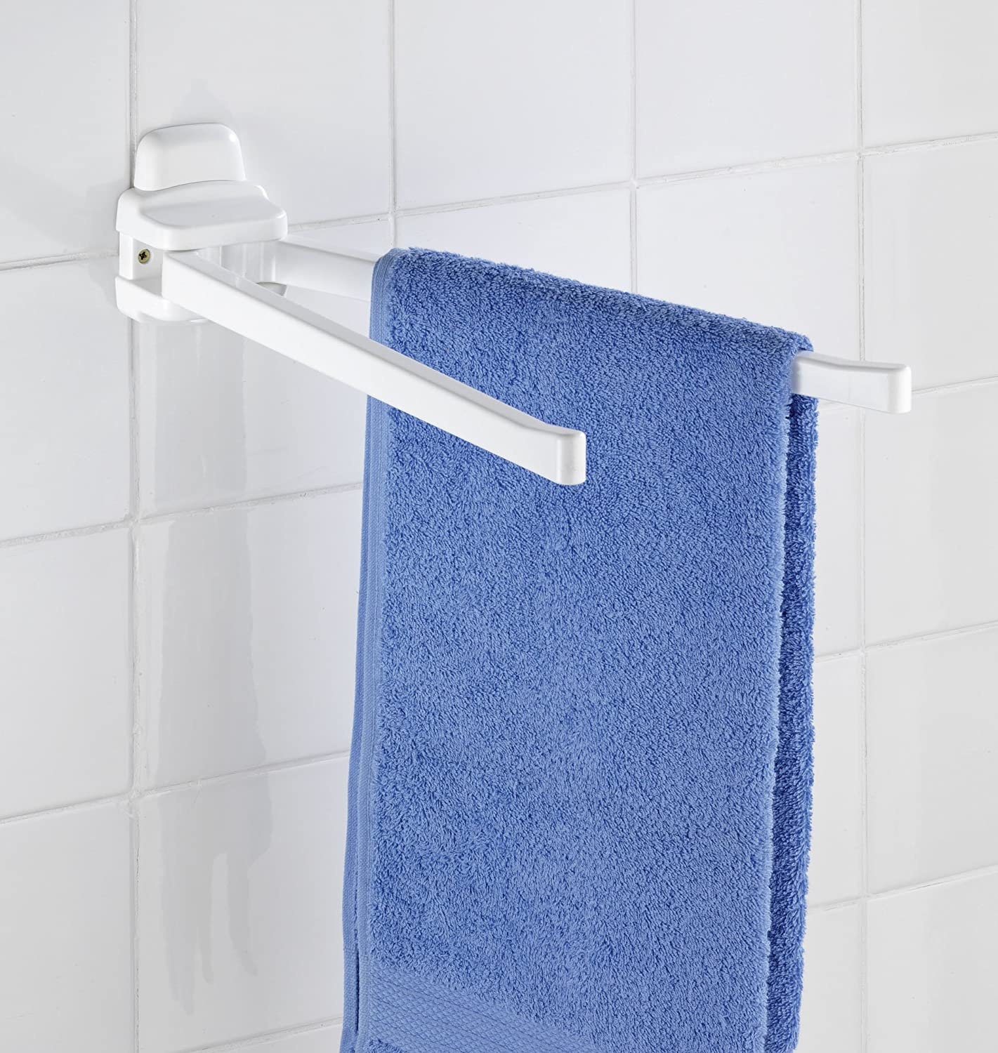 Handtuchhalter Pure - 2 bewegliche Arme, Kunststoff (ABS), 8 x 11 x 43 cm, Weiß