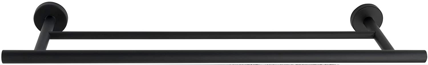 Badetuchstange Duo Bosio Edelstahl Black matt - Handtuchstange, Edelstahl rostfrei, 60 x 5.5 x 14 cm, Matt