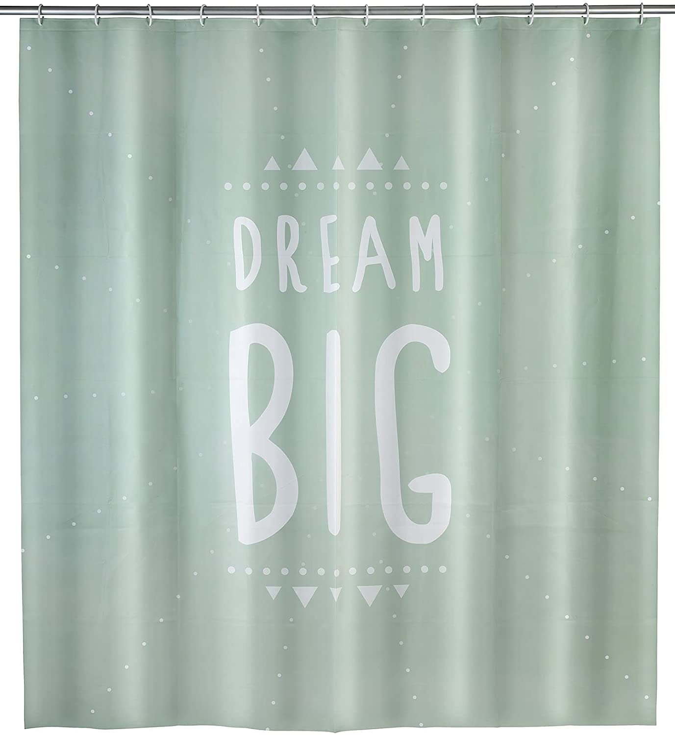 Duschvorhang Dream Big - wasserdicht, pflegeleicht, Polyethylen-Vinylacetat, 180 x 200 cm, Minzgrün