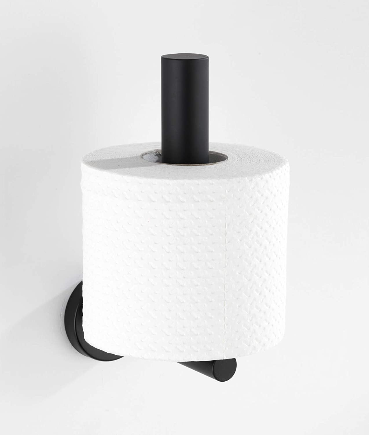 Toilettenpapier-Ersatzrollenhalter Bosio Black matt Edelstahl - WC-Rollenhalter, Edelstahl rostfrei, 8 x 18 x 12.5 cm, Matt