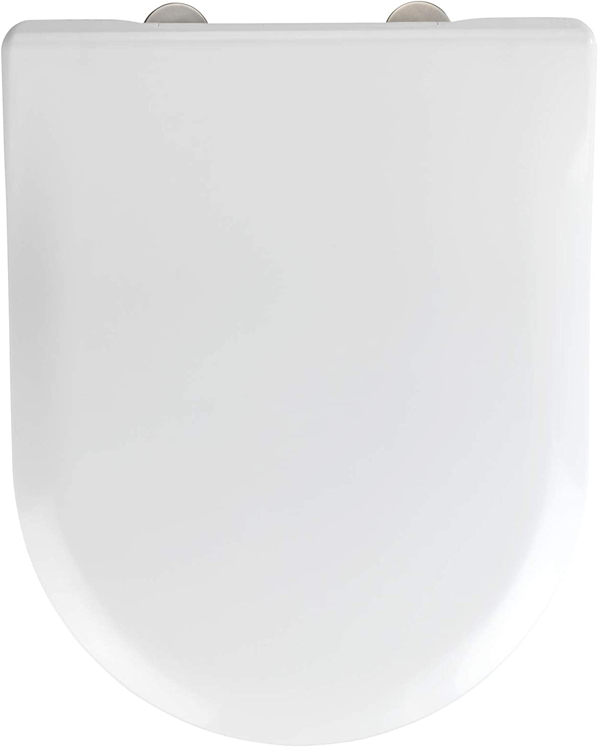 WC-Sitz Exclusive Nr. 5, Toilettensitz mit Absenkautomatik, passend für Villeroy & Boch Subway 2.0 Slim und handelsübliche Keramiken, WC-Deckel aus antibakteriellem Duroplast, 37 x 46 cm, Weiß