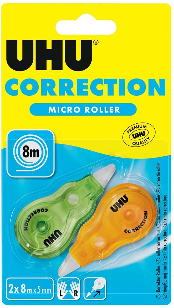 Micro Roller, 2 praktische und handliche Korrekturroller, Die in jedes Mäppchen passen, 8 m x 5 mm