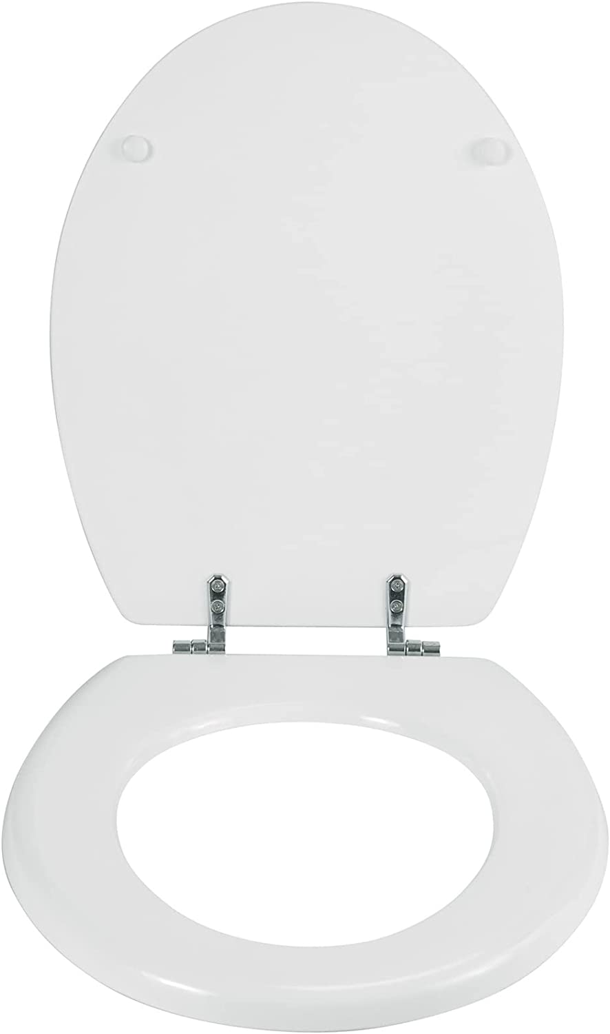 WC-Sitz Bali Weiß - Toilettensitz, rostfreie Edelstahlbefestigung, MDF, 35 x 42 cm, Weiß