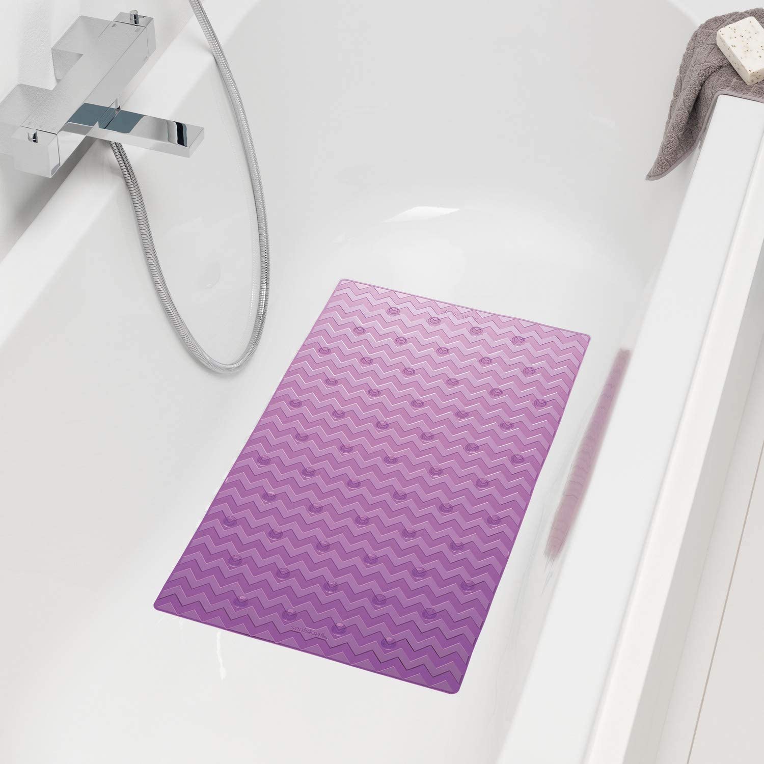 Badewanneneinlage, Sicherheitseinlage für Dusche und Badewanne, Farbe: Rosa, Größe: 70x40 cm