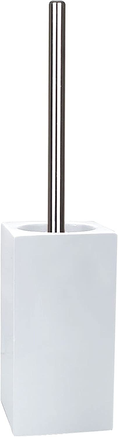 WC Bürste Toilettenbürste Klobürste Quadro Steingut 11,5 x 45 cm - Weiß