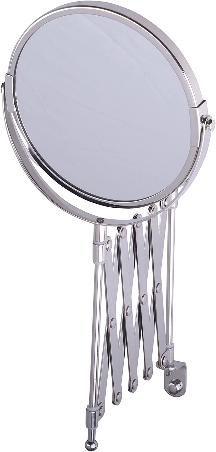 Kosmetikspiegel, Edelstahl, Chrom, 47 x 18,5 x 3,5 cm