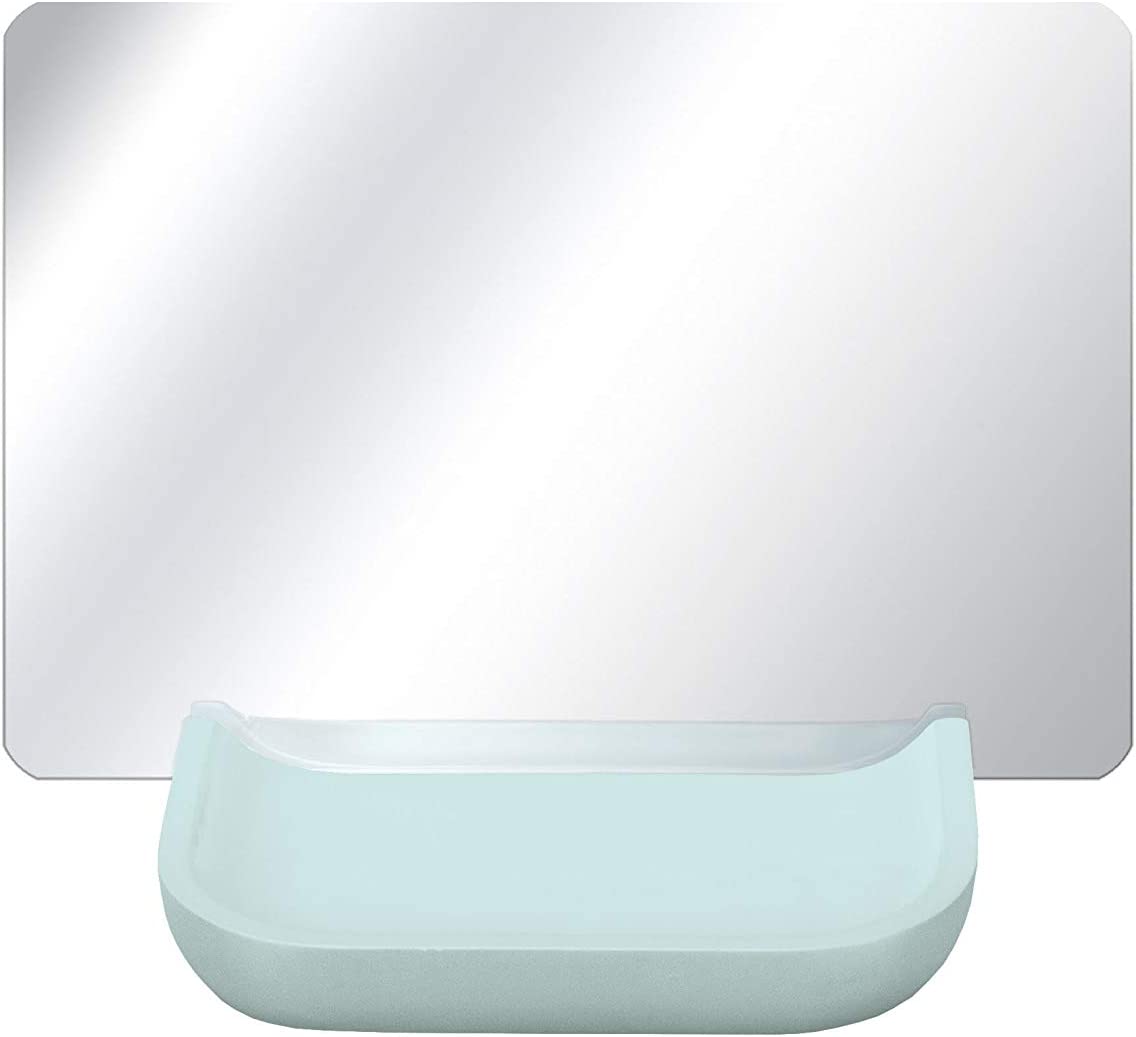 Kosmetikspiegel Tray Mirror Opal, Maße ca. 12 x 17,3 cm, Glas/Polyresin