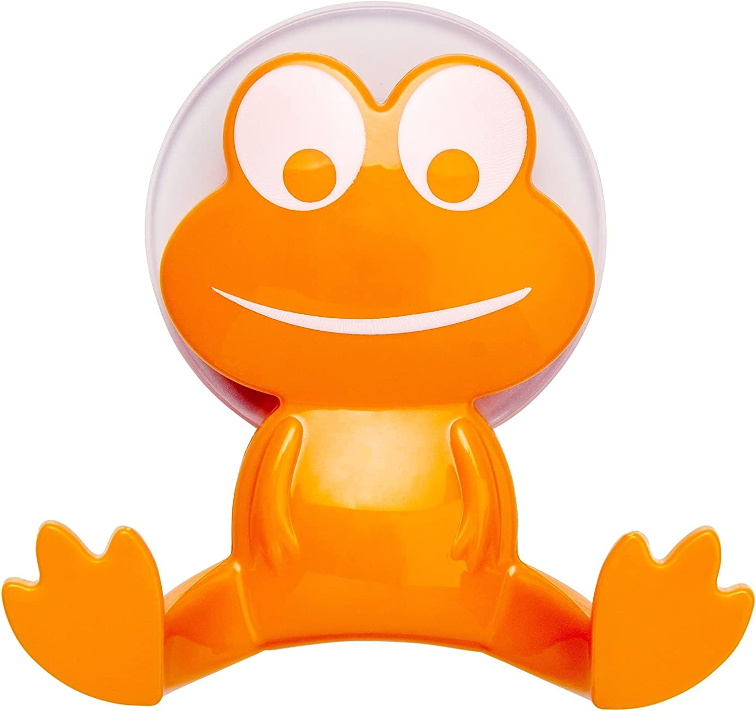 Saughaken Frosch Orange - Wandhaken, Kleiderhaken, Kunststoff (ABS), 9.5 x 9.5 x 4 cm, Orange