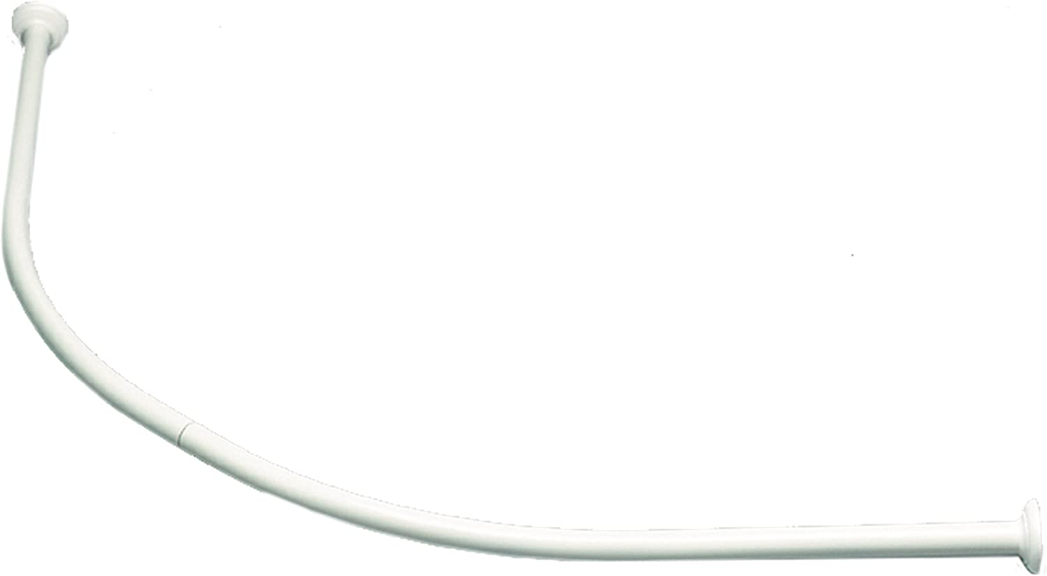 Duschvorhangstange Rondalux Viertelkreis, Aluminium, Durchmesser 28 mm, weiß, 90 x 90 cm