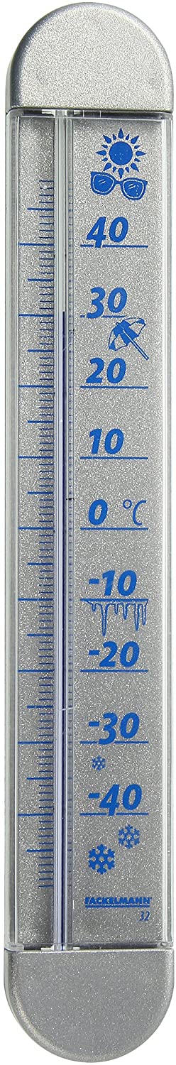 Fackelmann Fensterthermometer 19x4 cm aus Kunststoff/PS, blau, 19x4x4 cm, 63730