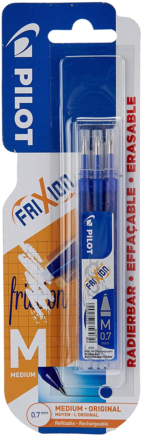 Ersatzminen Tintenroller Frixion Ball, 3er Packung, blau