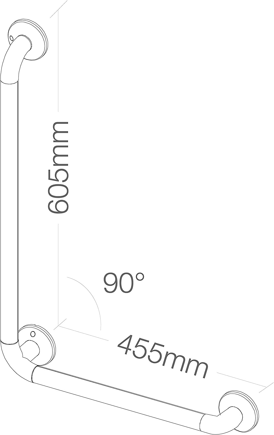 90°-Wendelgriff weiß 32 Millimeter