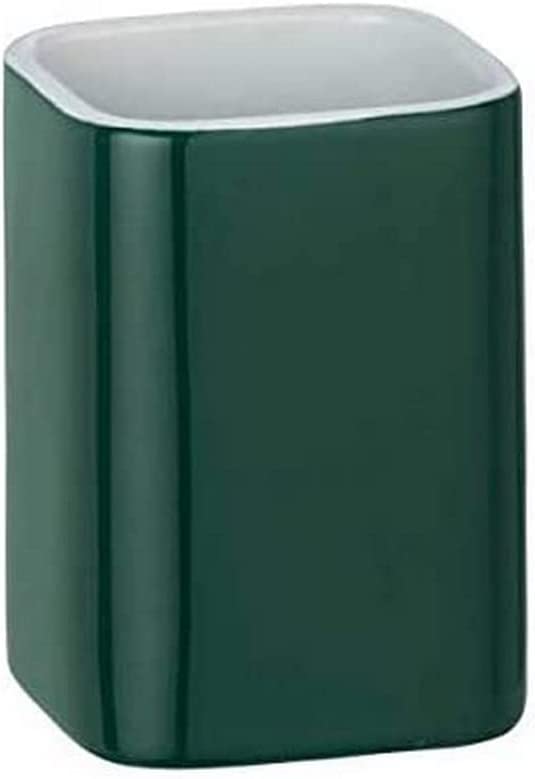 Zahnputzbecher Elmo Grün Keramik - Zahnbürstenhalter für Zahnbürste und Zahnpasta, Keramik, 6.5 x 9 x 6.5 cm, Grün
