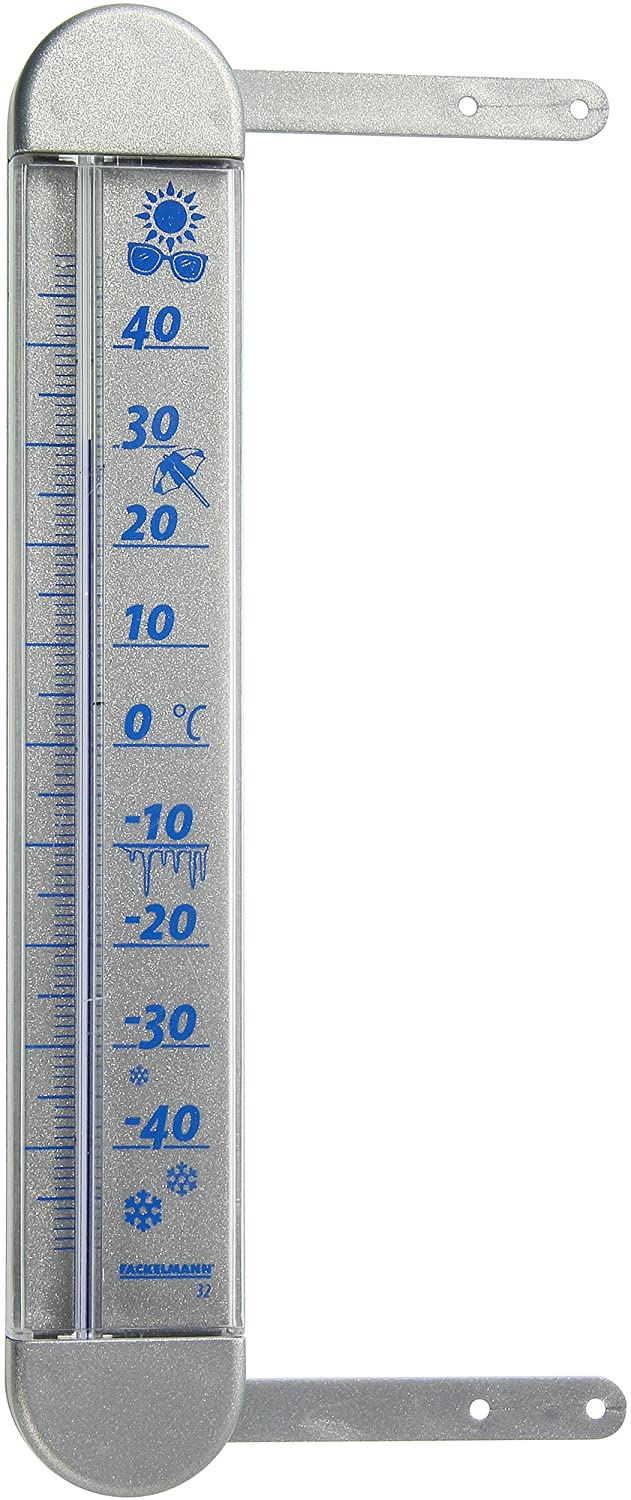 Fackelmann Fensterthermometer 19x4 cm aus Kunststoff/PS, blau, 19x4x4 cm, 63730