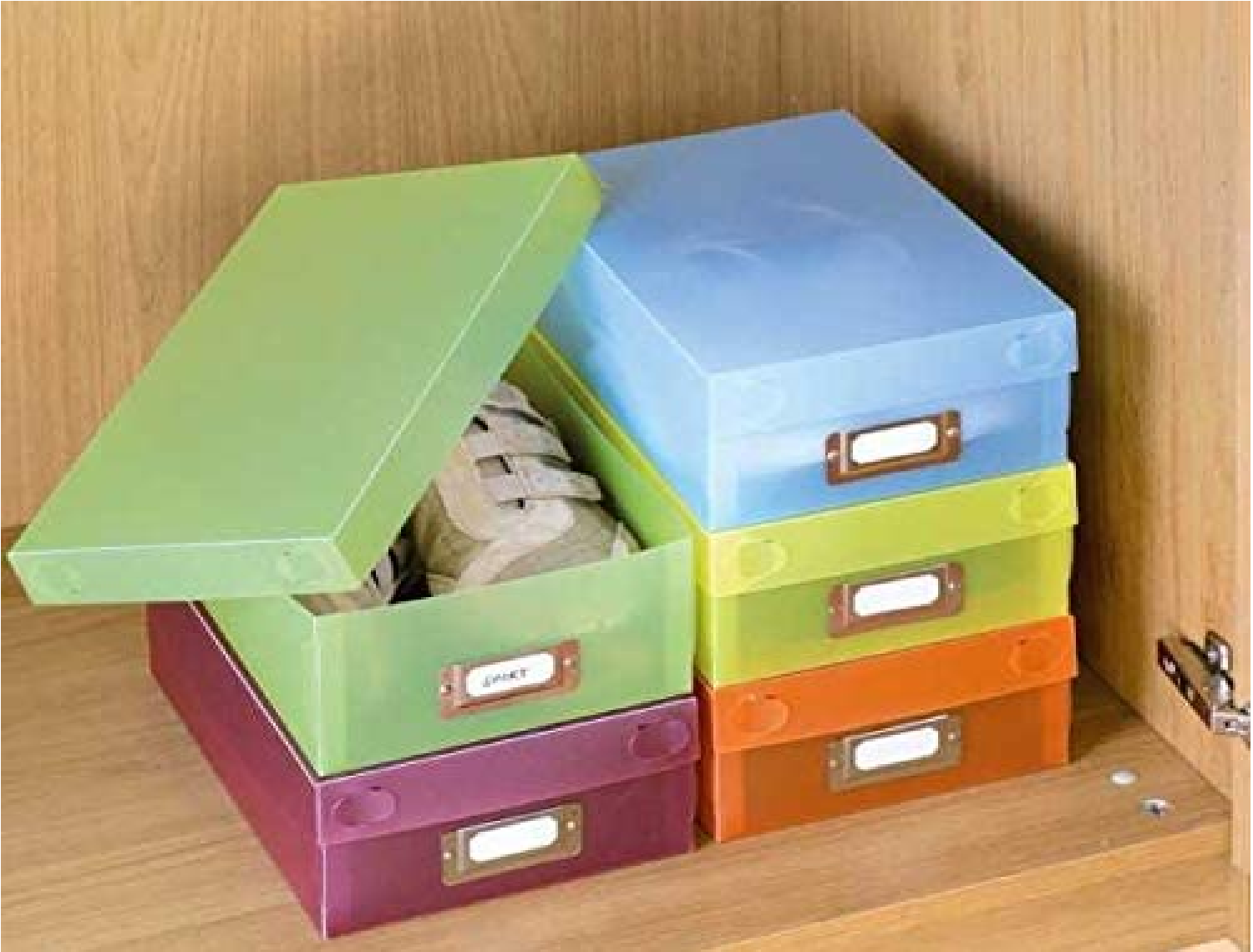 Multi-Boxen - 5er Set in verschiedenen Farben, Polypropylen, 30 x 9.5 x 18.5 cm, Mehrfarbig