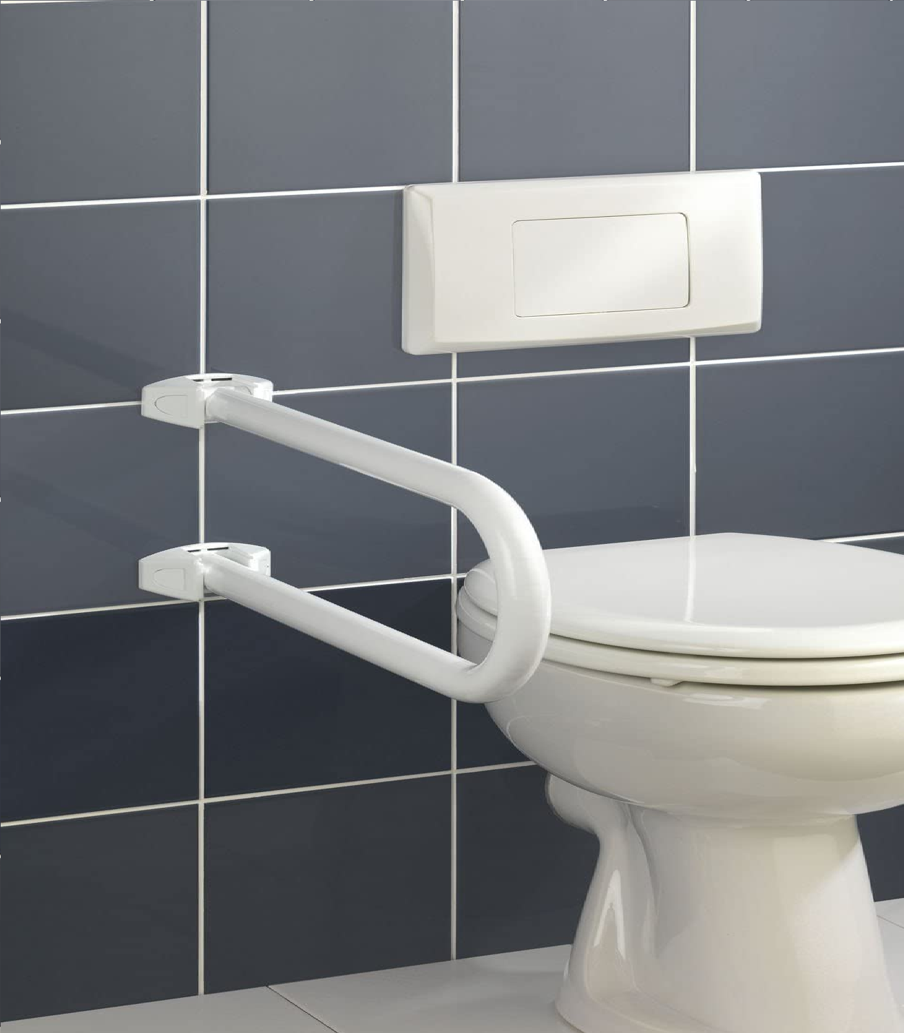 Badstützgriff Secura klappbar - für Waschbecken- und WC-Sitz Bereich, klappbar, Aluminium, 53 x 21 x 10 cm, Weiß