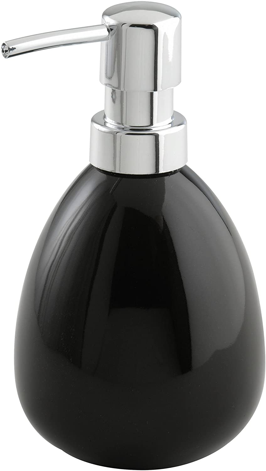 Seifenspender Polaris Black Keramik - Flüssigseifen-Spender, Spülmittel-Spender Fassungsvermögen: 0.39 l, Keramik, 9.5 x 16 x 9 cm, Schwarz