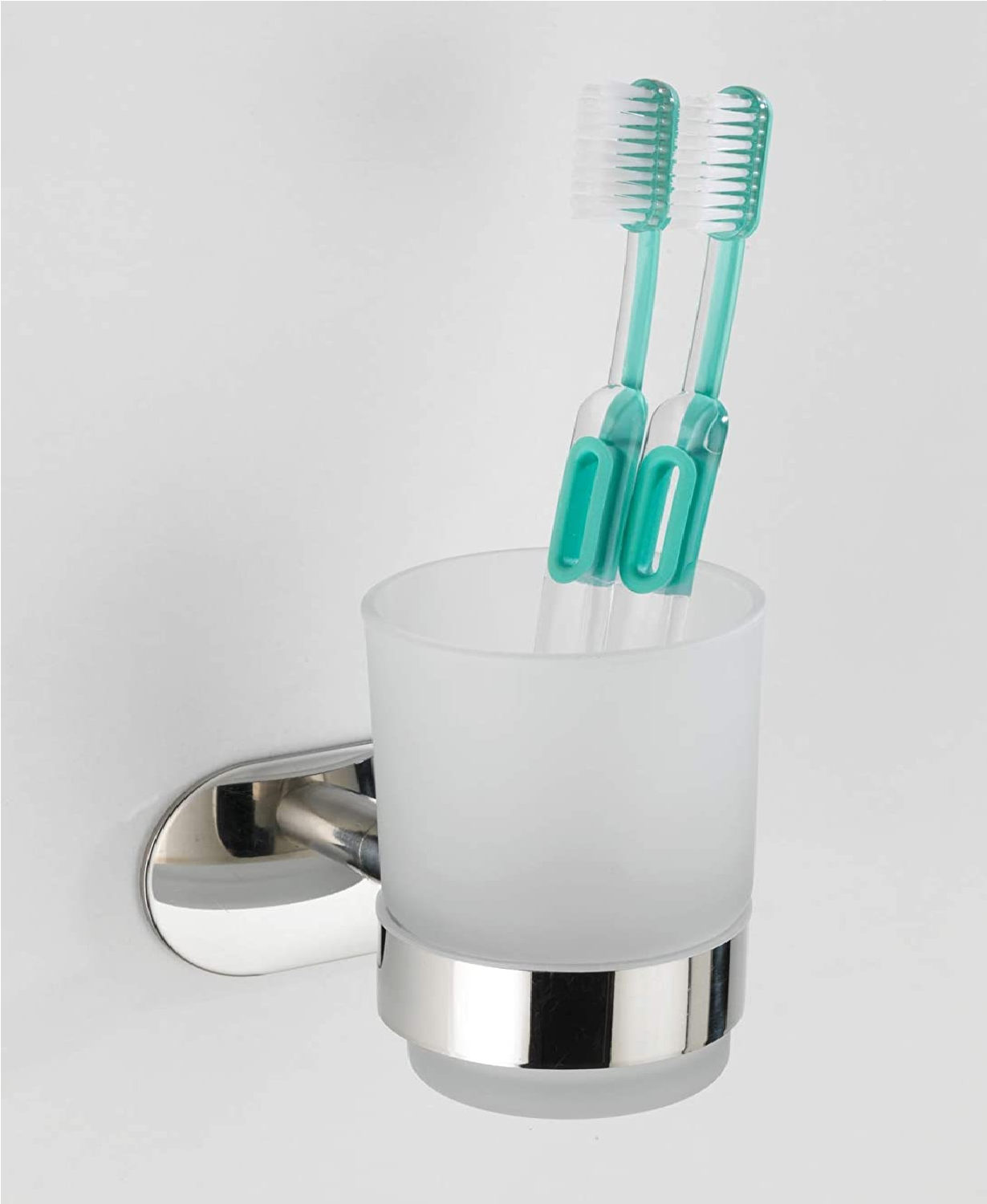 Turbo-Loc® Edelstahl Zahnputzbecherhalter Uno Orea Shine - Zahnbürstenhalter für Zahnbürste und Zahnpasta, Befestigen ohne bohren, Edelstahl rostfrei, 10 x 9.5 x 10 cm, Glänzend