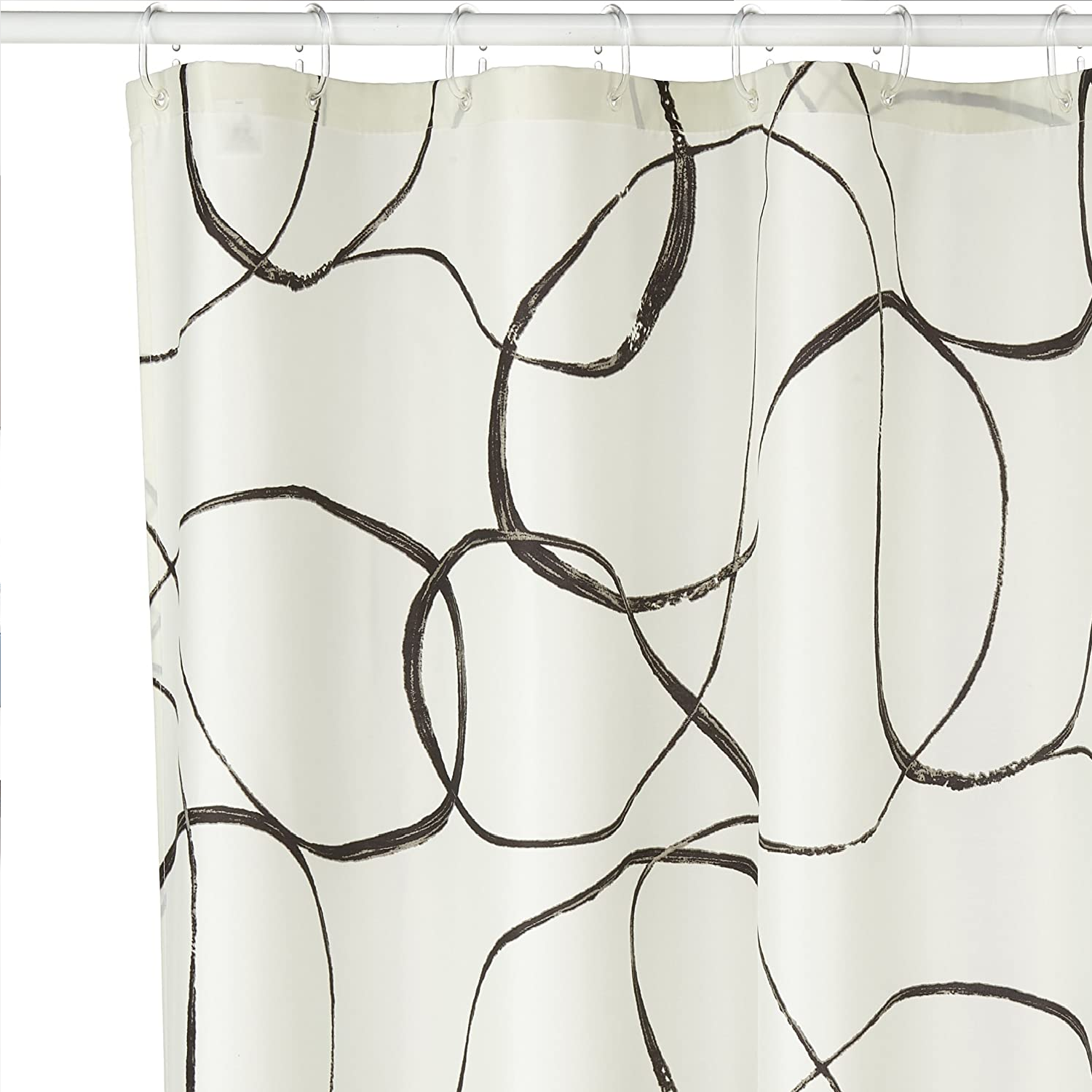 Textil Duschvorhang Movement, Farbe: Schwarz, B x H: 180 x 200 cm