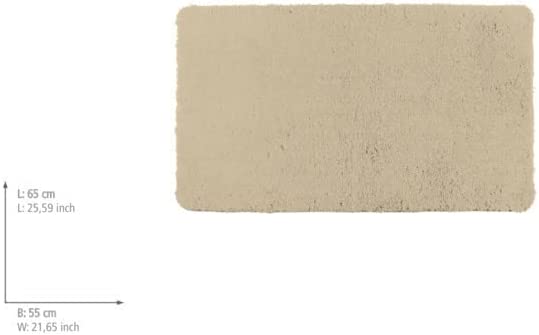 Badteppich Belize Sand, 55 x 65 cm - Badematte, sicher, flauschig, fusselfrei, Polyester, 55 x 65 cm, Beige