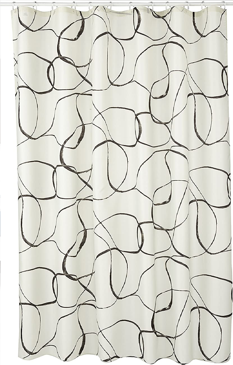 Textil Duschvorhang Movement, Farbe: Schwarz, B x H: 180 x 200 cm