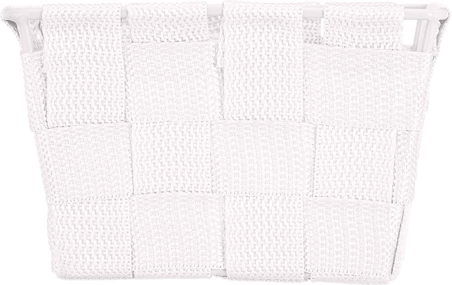 Aufbewahrungskorb Adria Mini Weiß - Badkorb, quadratisch, Kunststoff-Geflecht, Polypropylen, 14 x 9 x 14 cm, Weiß