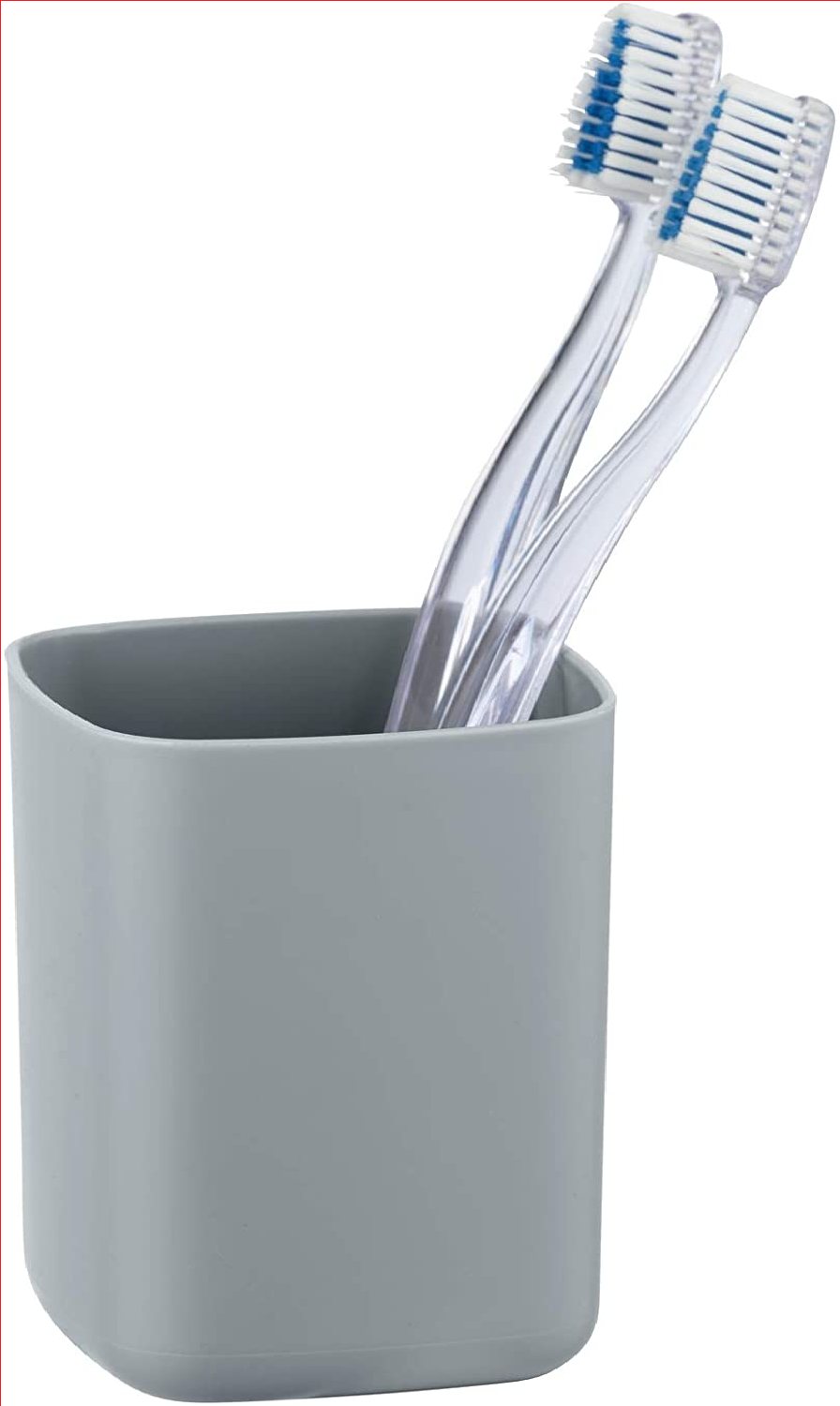 Zahnputzbecher Barcelona Grau - Zahnbürstenhalter für Zahnbürste und Zahnpasta, absolut bruchsicher, Kunststoff (TPE), 7 x 10 x 7 cm, Grau
