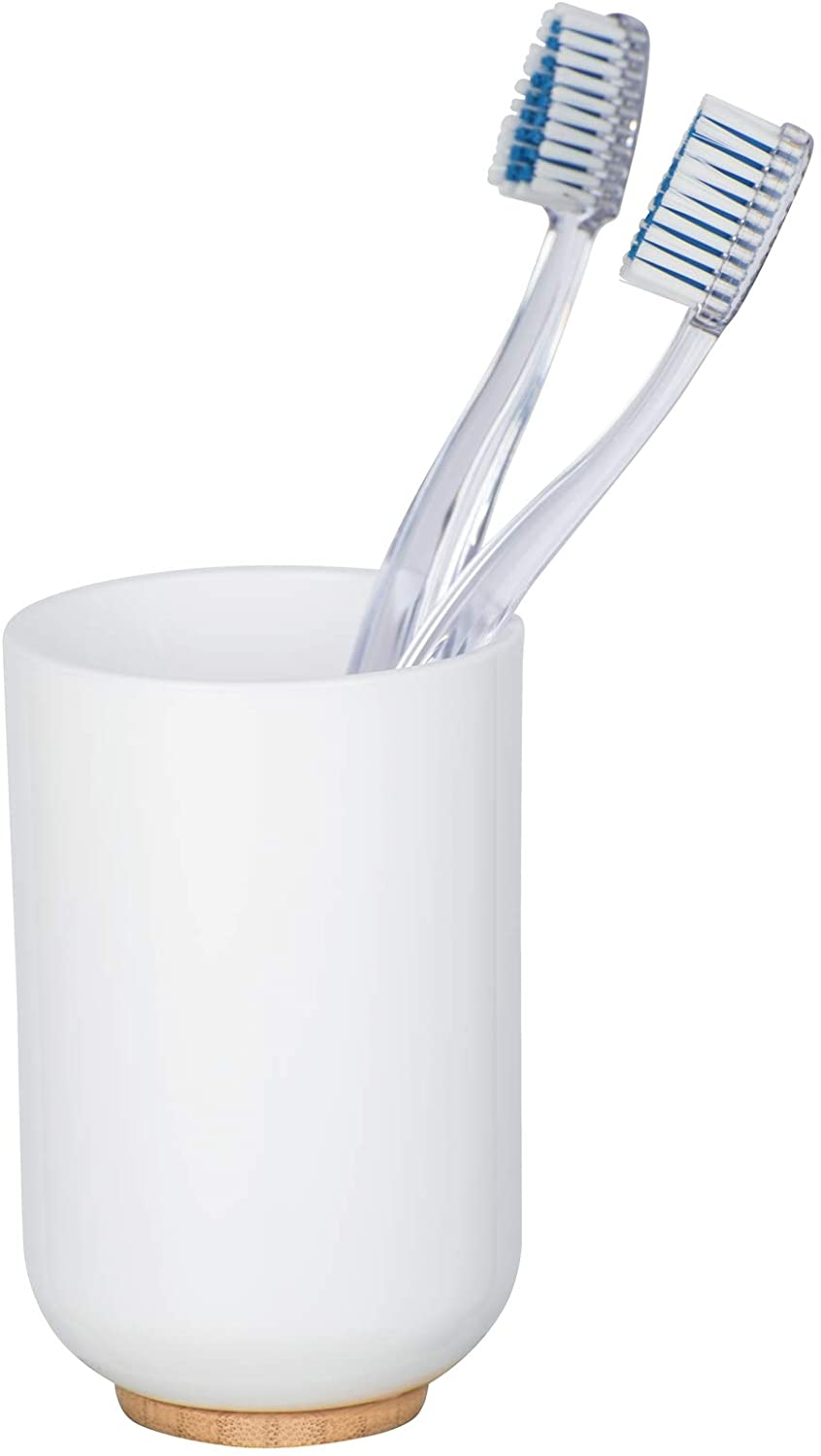 Zahnputzbecher Posa Weiß - Zahnbürstenhalter für und Zahnpasta, Kunststoff, 7 x 11 x 7 cm, Weiß