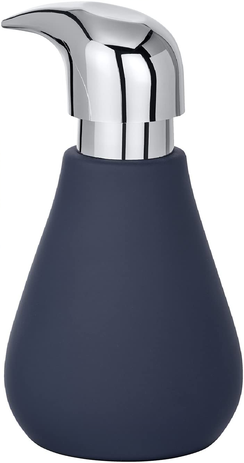 Seifenspender Sydney Blau Matt Keramik mit Soft-Touch Beschichtung - Flüssigseifen-Spender mit Soft-Touch Beschichtung Fassungsvermögen: 0.32 l, Keramik, 8.5 x 17 x 9 cm, Blau Matt