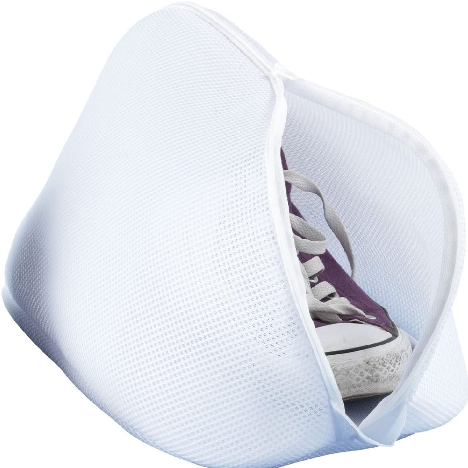 Schuh-Wäschenetz - mit Reißverschluss, Polyester, 40 x 23 x 23 cm, Weiß