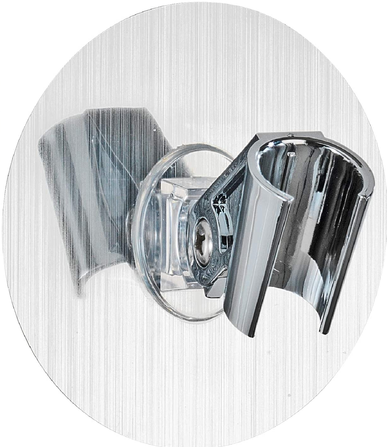 Static-Loc® Duschkopfhalter Osimo - Befestigen ohne bohren, Kunststoff (PET), 9.5 x 6.2 x 9.5 cm, Silber