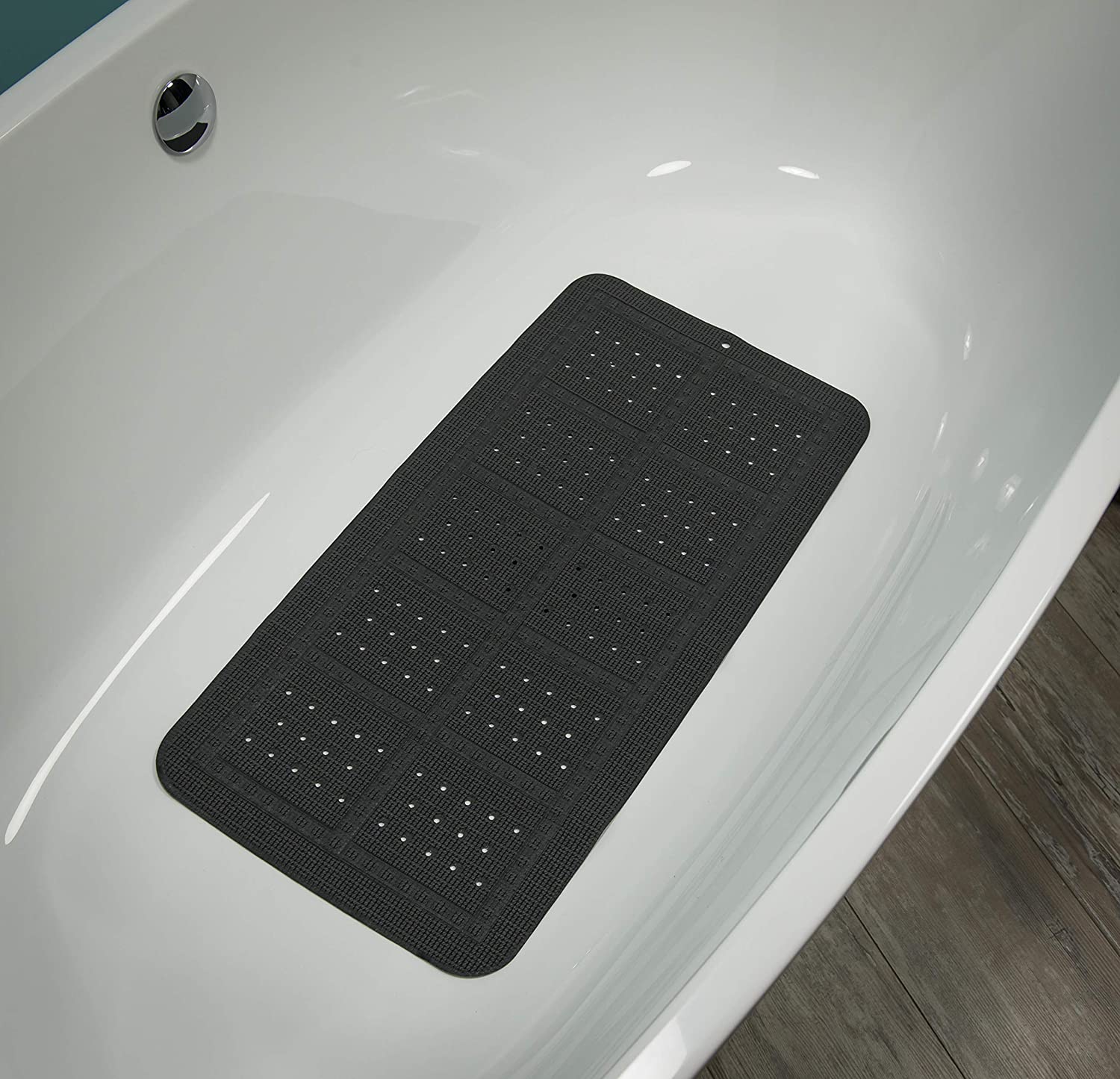 Unilux Badewanneneinlage, Sicherheitseinlage für Badewanne und Dusche, Farbe: Anthrazit, Größe: 70x35 cm